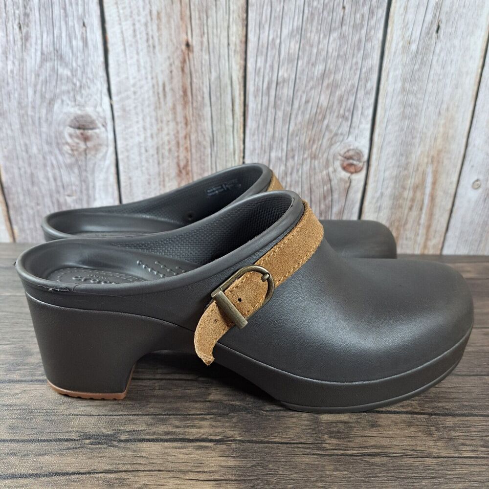 Crocs Sarah Clog Dual Comfort Slip On Mules Women's Sz 8 Brown - Picture 3 of 9